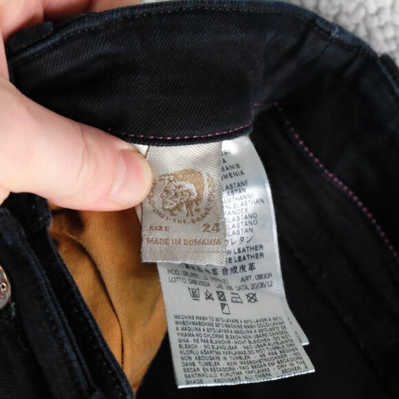 Diesel Jeans Womens 24 Black Grupee Super Slim Skinny Low Waist Stretch 33L - Picture 10 of 12